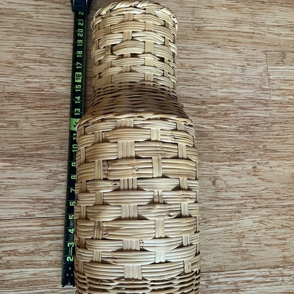 Woven Pier 1 1970s Tan Pitcher Vase
